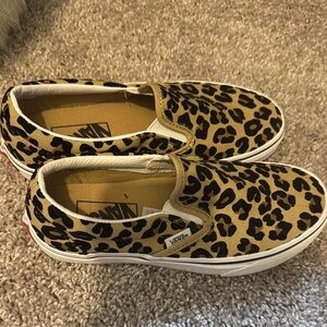 Vans Leopard Print Slip-On Sneakers
